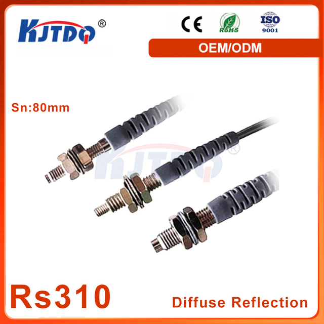 RS310 RS410 RS610 High Quality Sn 80mm Diffuse Reflection Optical Fiber Sensor