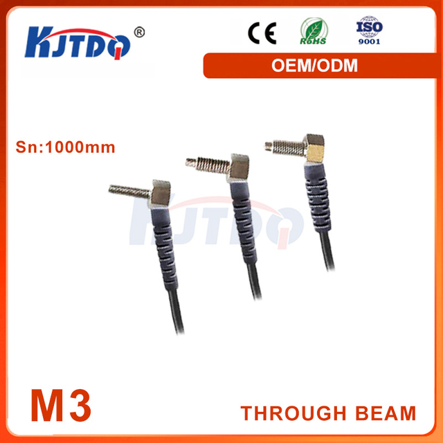M3 M4 M6 IP65 Waterproof Sn 70mm Through Beam Reflection Optical Fiber Sensor