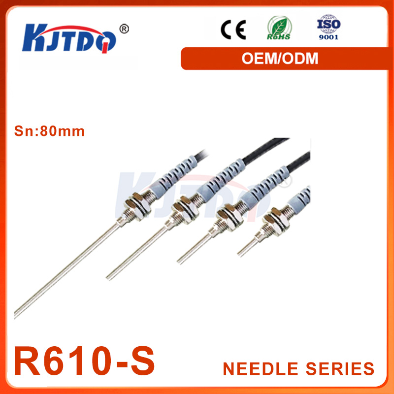 M6 RS610 Reliable Performance IP65 Sn 80mm Optical Fiber Sensor Fiber Optic Probe