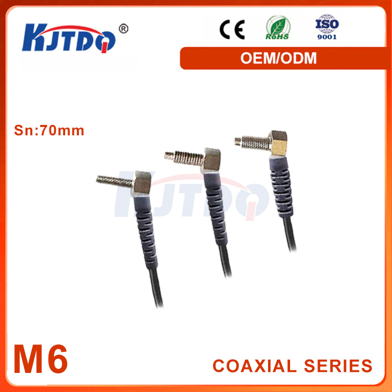 M3 M4 M6 High Quality Waterproof IP65 Sn 70mm Coaxial Right Angel Optical Fiber Sensor