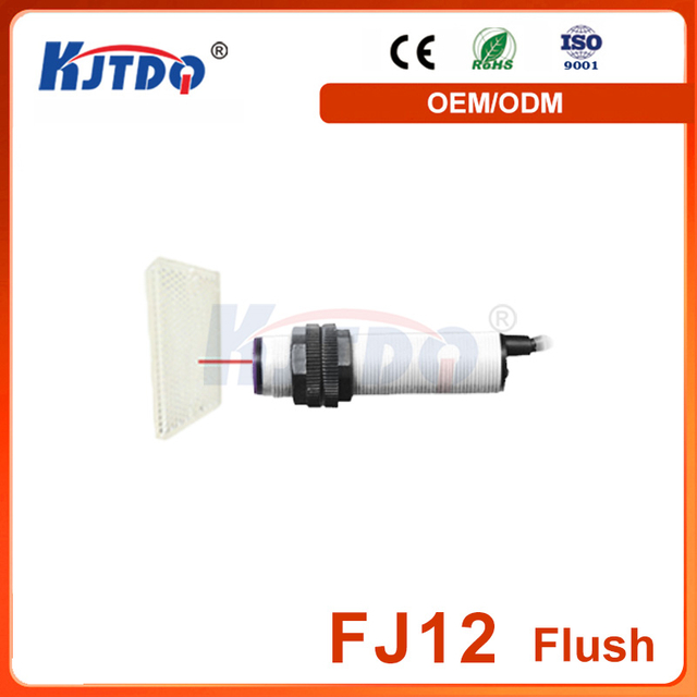 FJ12 Sn 0.1m 12V 24V Retro Reflective Reflection IP67 NPN PNP Photoelectric Sensor