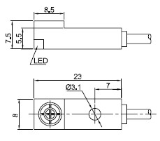 KJT Y8S NPN NC Sn 2.5mm Square Type Inductive Proximity Sensor ABS 