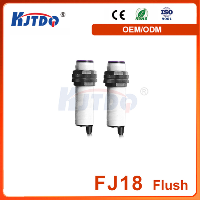 FJ18 Sn 0.7m 0.5mm 36V IP67 Through Beam Reflection Photoelectric Proximity Switch 