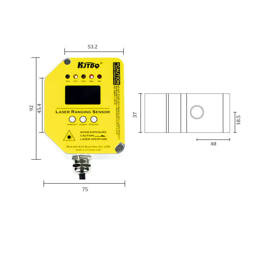 KJT High Precision Laser ranging sensor Manufacturer NPN PNP NO NC 