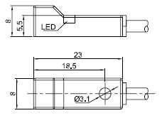 KJT Y9 Sn 2.5mm Square Type Proximity Sensor 3 Wire 2 Wires NC NO